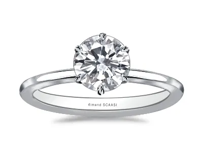 White GoldGorgeous Solitaire Diamond Engagement Ring