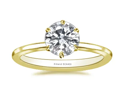 Yellow Gold Gorgeous Solitaire Diamond Engagement Ring