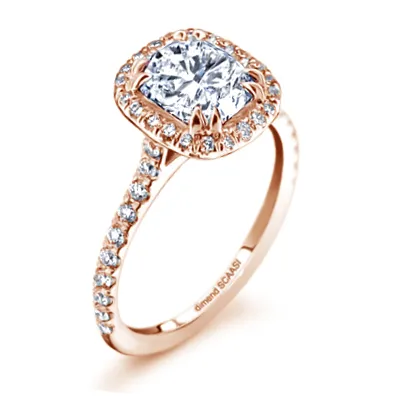 Rose Gold French Pave Sophisticated Engagement Ring jewelry store near me