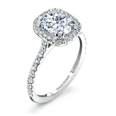 White GoldFrench Pave Sophisticated Engagement Ring jewelry store near me