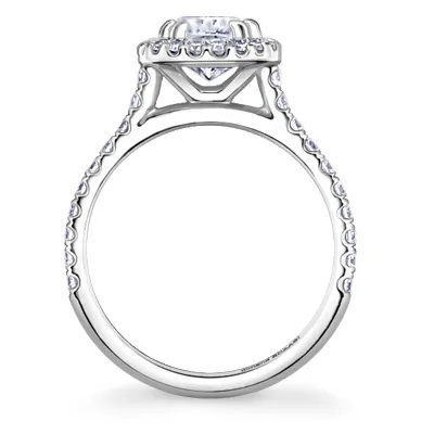 White GoldFrench Pave Sophisticated Engagement Ring jewelry Wabash avenue