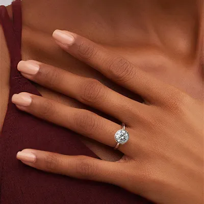 White Gold Bezel Set Engagement Ring from best jeweler