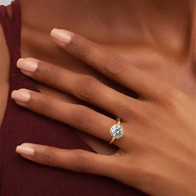 Yellow Gold Bezel Set Engagement Ring from best jeweler