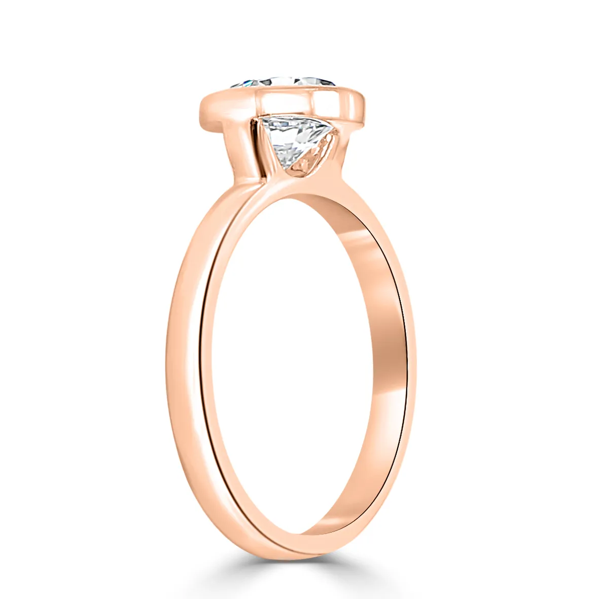 Rose Gold Bezel Set Engagement Ring jewelry Wabash avenue