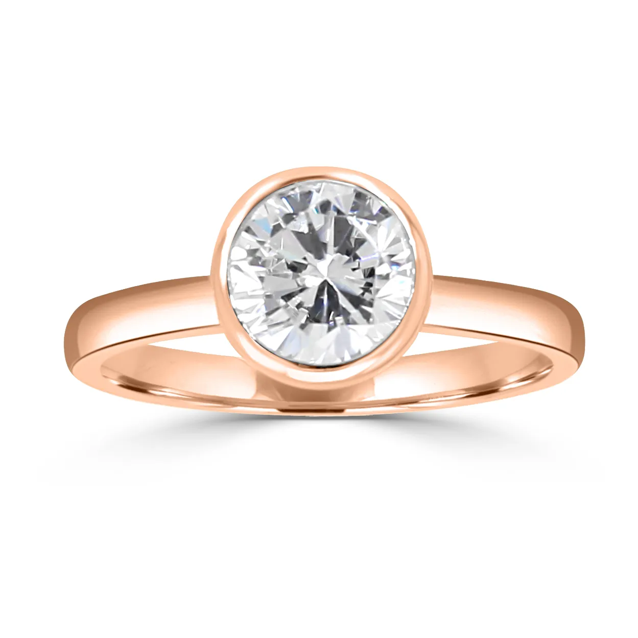 Rose Gold Bezel Set Engagement Ring