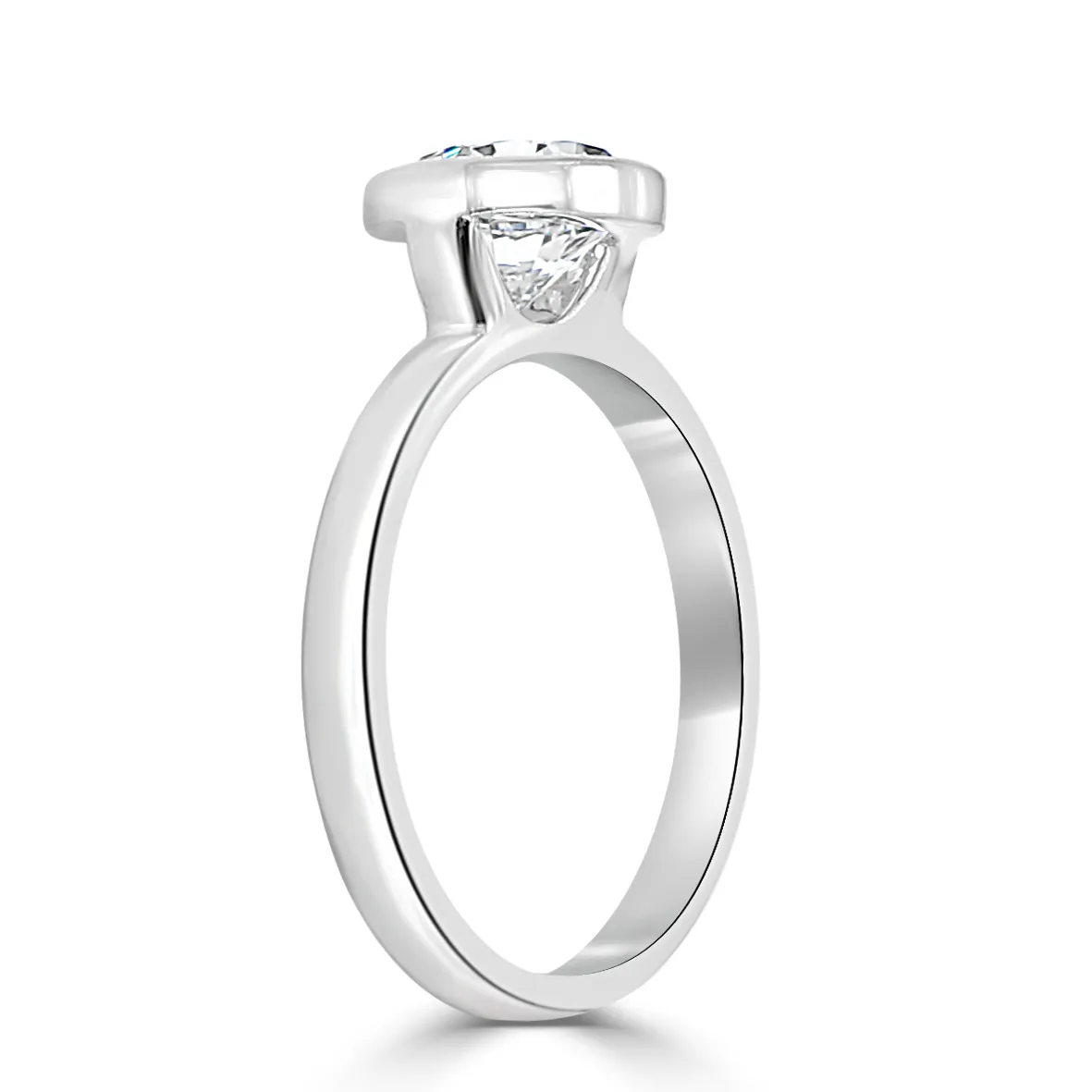 White Gold Bezel Set Engagement Ring jewelry Wabash avenue