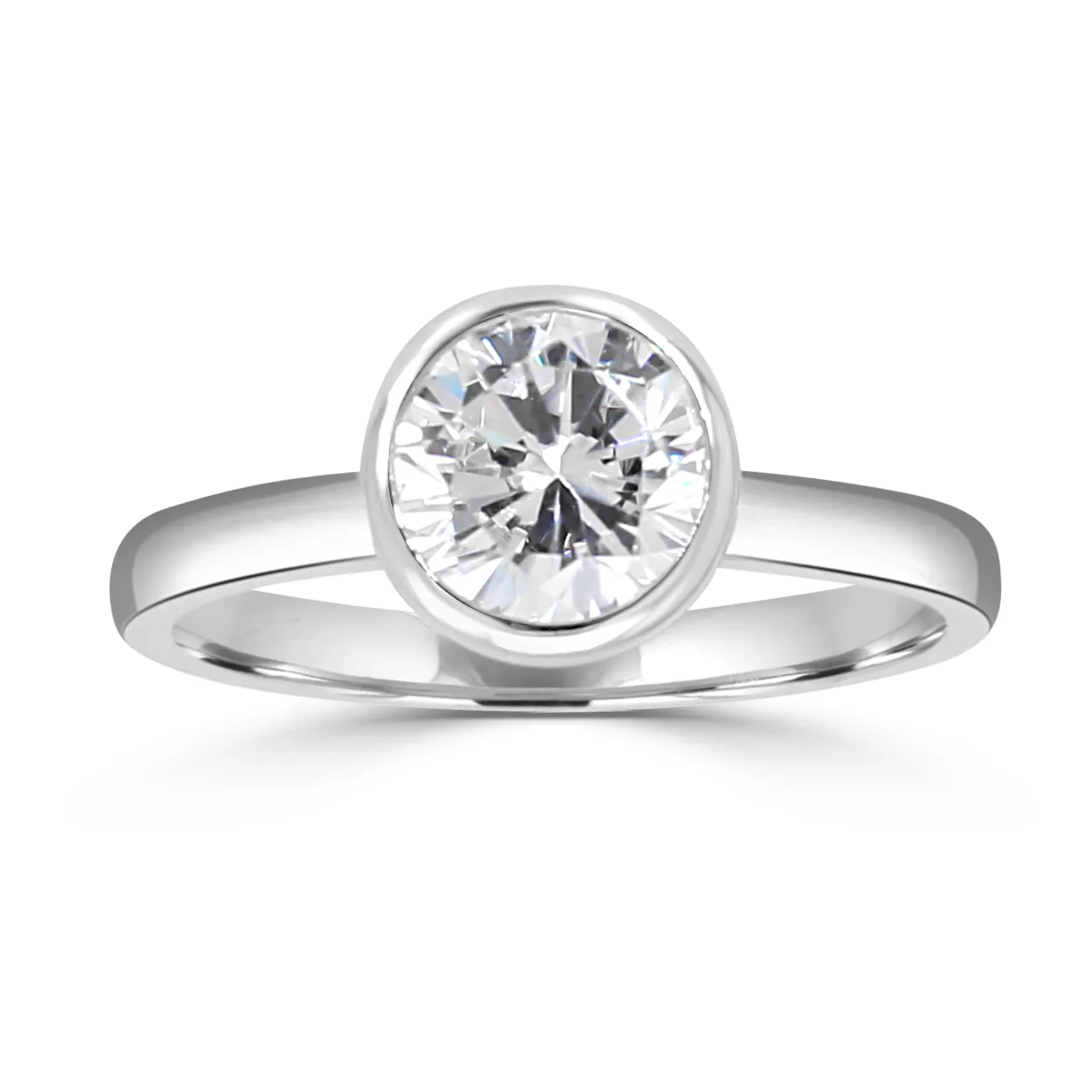 White Gold Bezel Set Engagement Ring