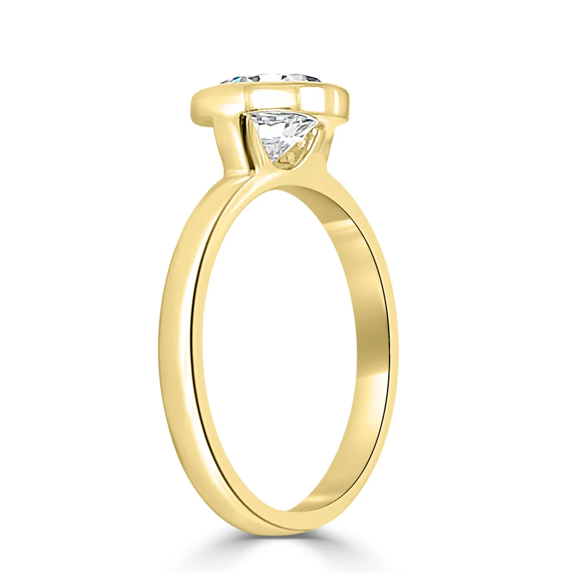 Yellow Gold Bezel Set Engagement Ring jewelry Wabash avenue