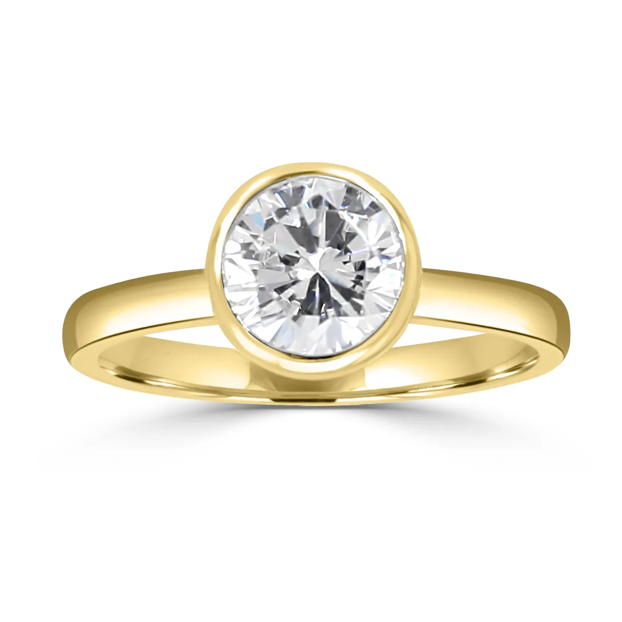 Yellow Gold Bezel Set Engagement Ring