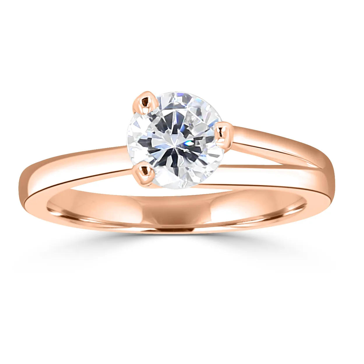 Rose Gold Round Cut Diamond Engagement Ring