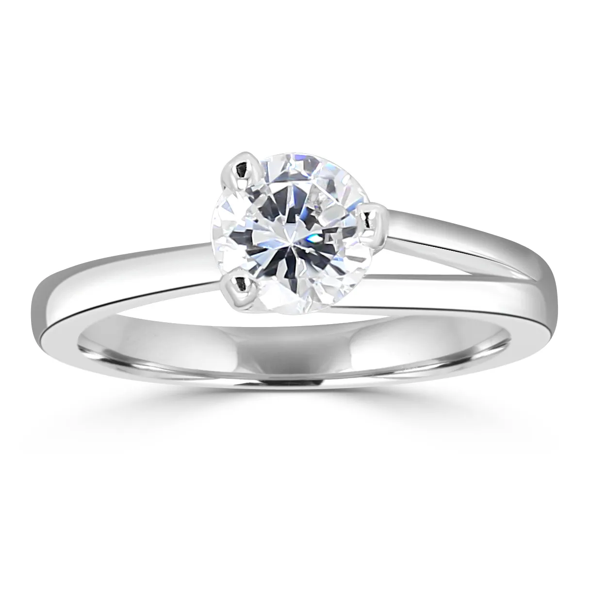 Platinum Round Cut Diamond Engagement Ring