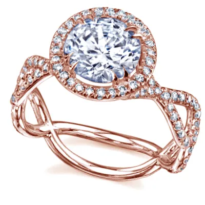 Rose Gold Petite French Diamond Engagement Ring jewelry store near me