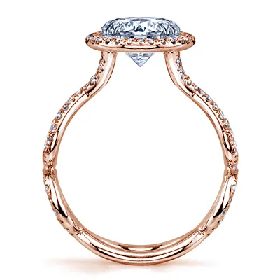 Rose Gold Petite French Diamond Engagement Ring jewelry Wabash avenue