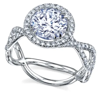 White Gold Petite French Diamond Engagement Ring jewelry store near me