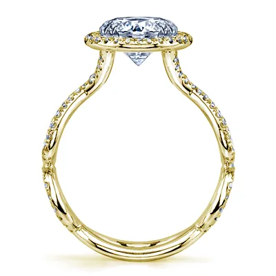 Yellow Gold Petite French Diamond Engagement Ring jewelry Wabash avenue