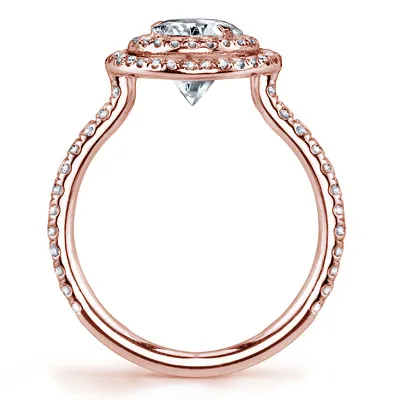 Rose Gold Unique Floating Double Halo Engagement Ring jewelry store near me