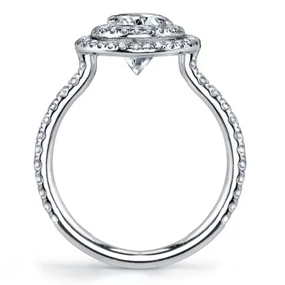 White Gold Unique Floating Double Halo Engagement Ring jewelry store near me