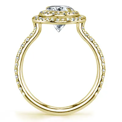 Yellow Gold Unique Floating Double Halo Engagement Ring jewelry store near me