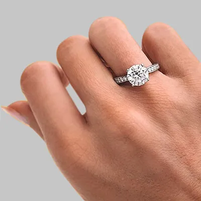 Platinum Pretty and Curvy Diamond Engagement Ring jewelry Wabash avenue