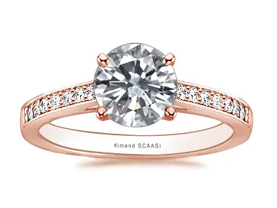 Rose Gold Pretty and Curvy Diamond Engagement Ring