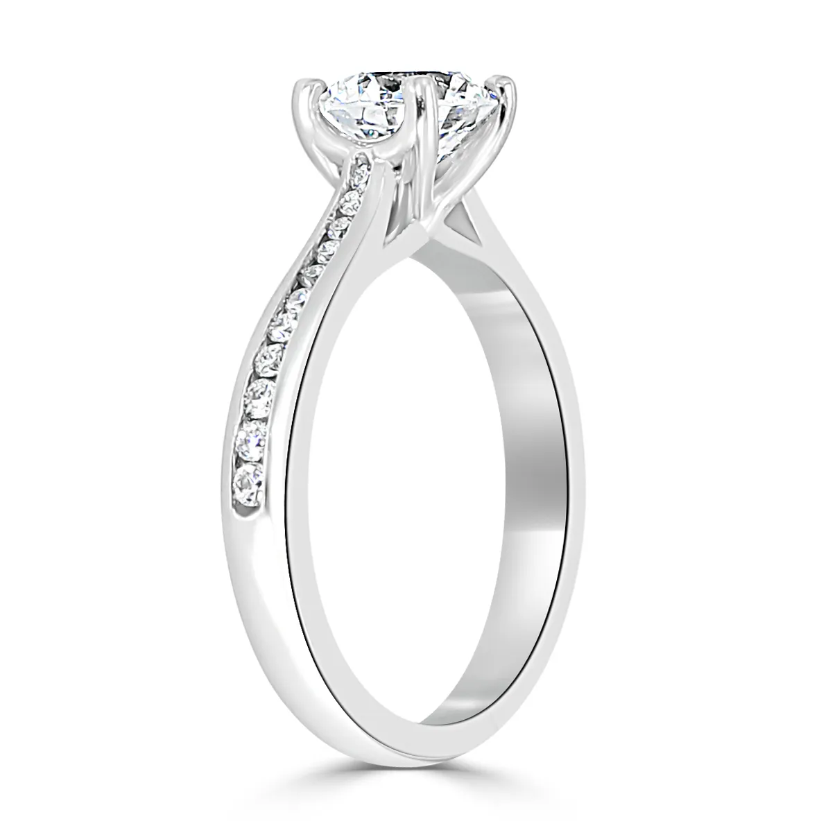 White Gold Classic Yet Modern Engagement Ring jewelry Wabash avenue