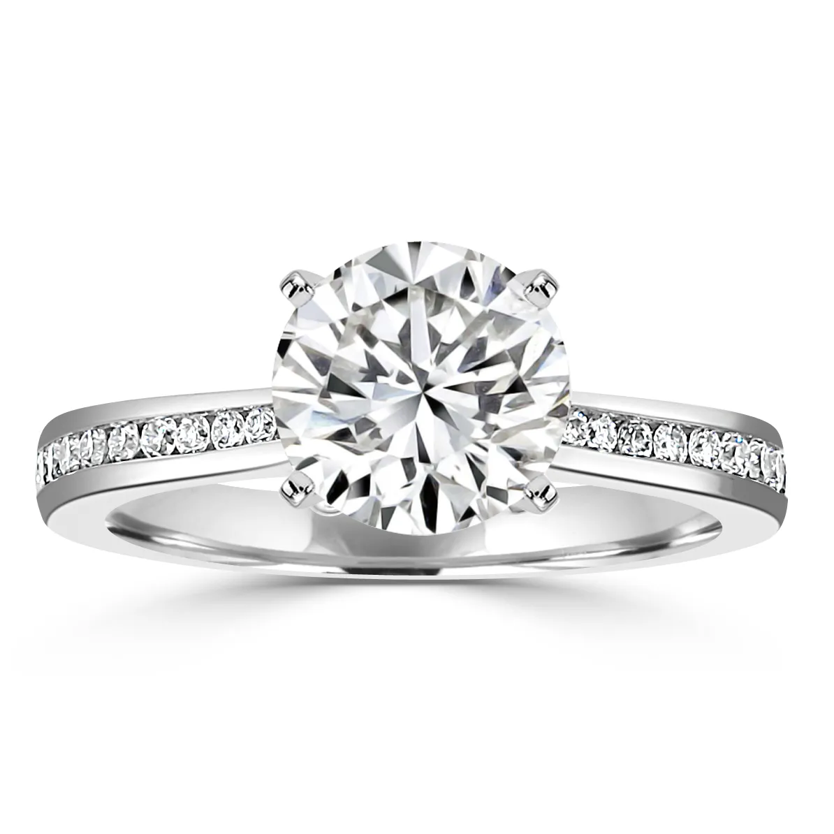 White Gold Classic Yet Modern Engagement Ring