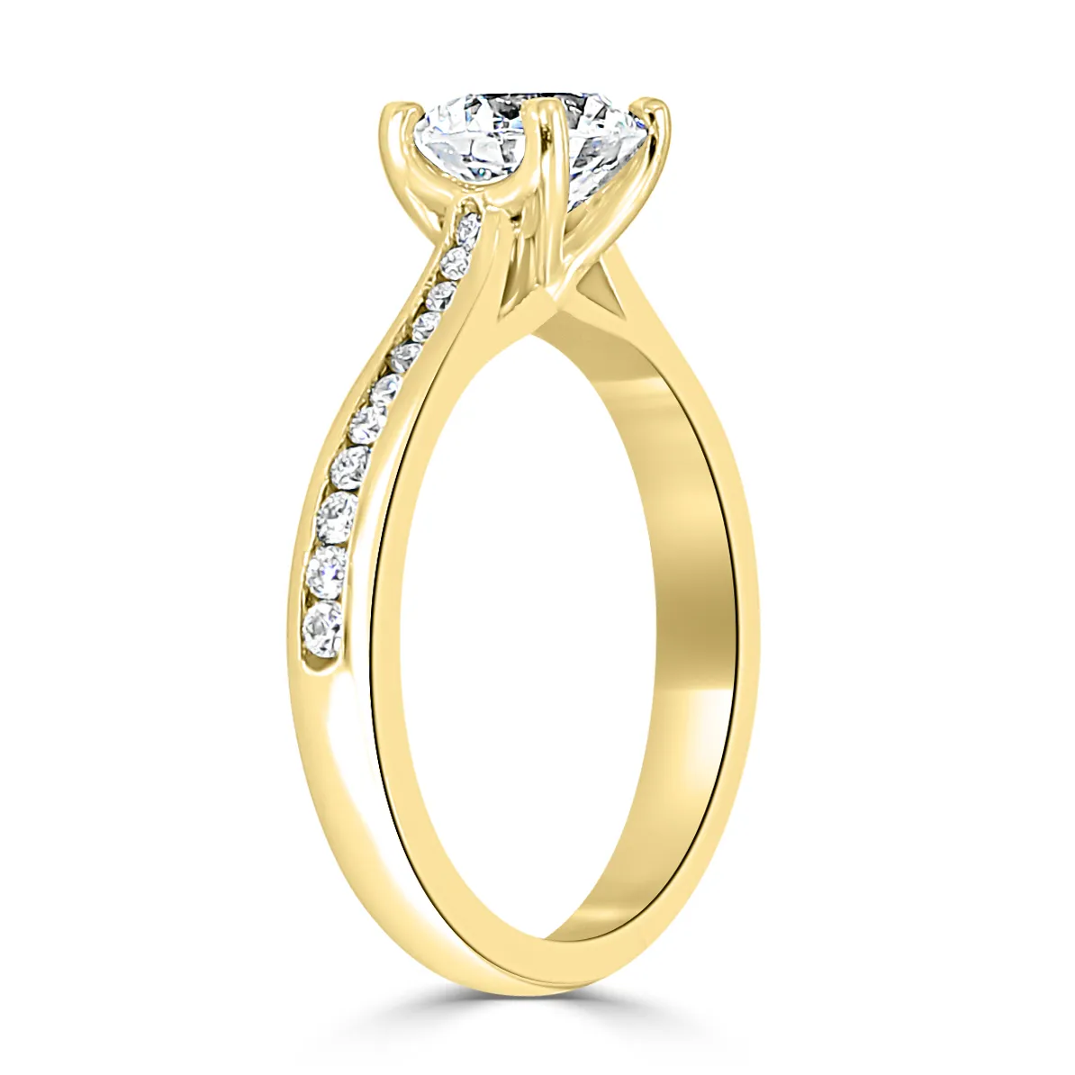 Yellow Gold Classic Yet Modern Engagement Ring jewelry Wabash avenue
