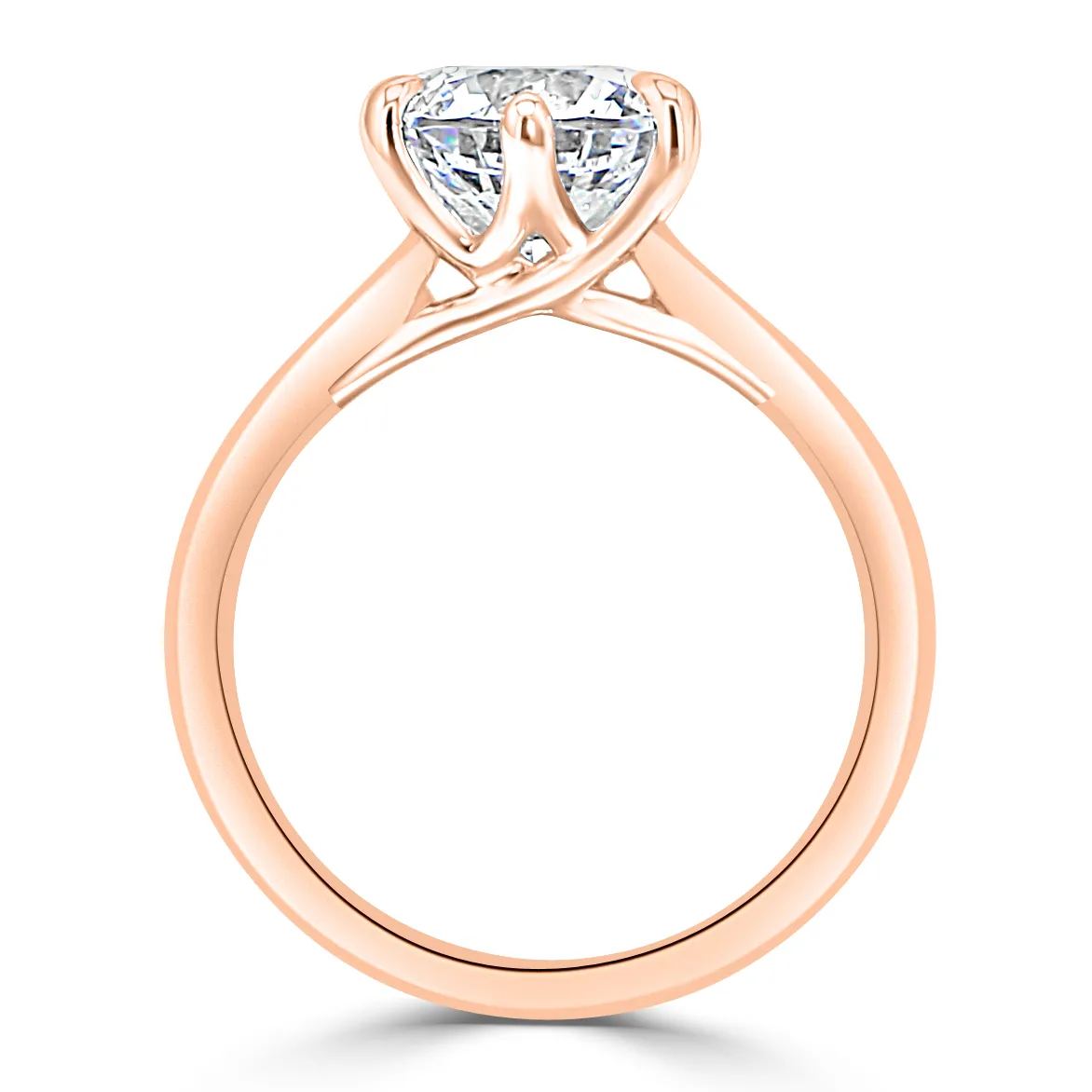 Rose Gold Pretty Six Prong Solitaire Engagement Ring jewelry store near me