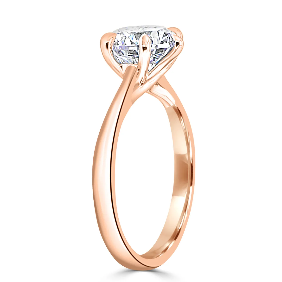 Rose Gold Pretty Six Prong Solitaire Engagement Ring jewelry Wabash avenue