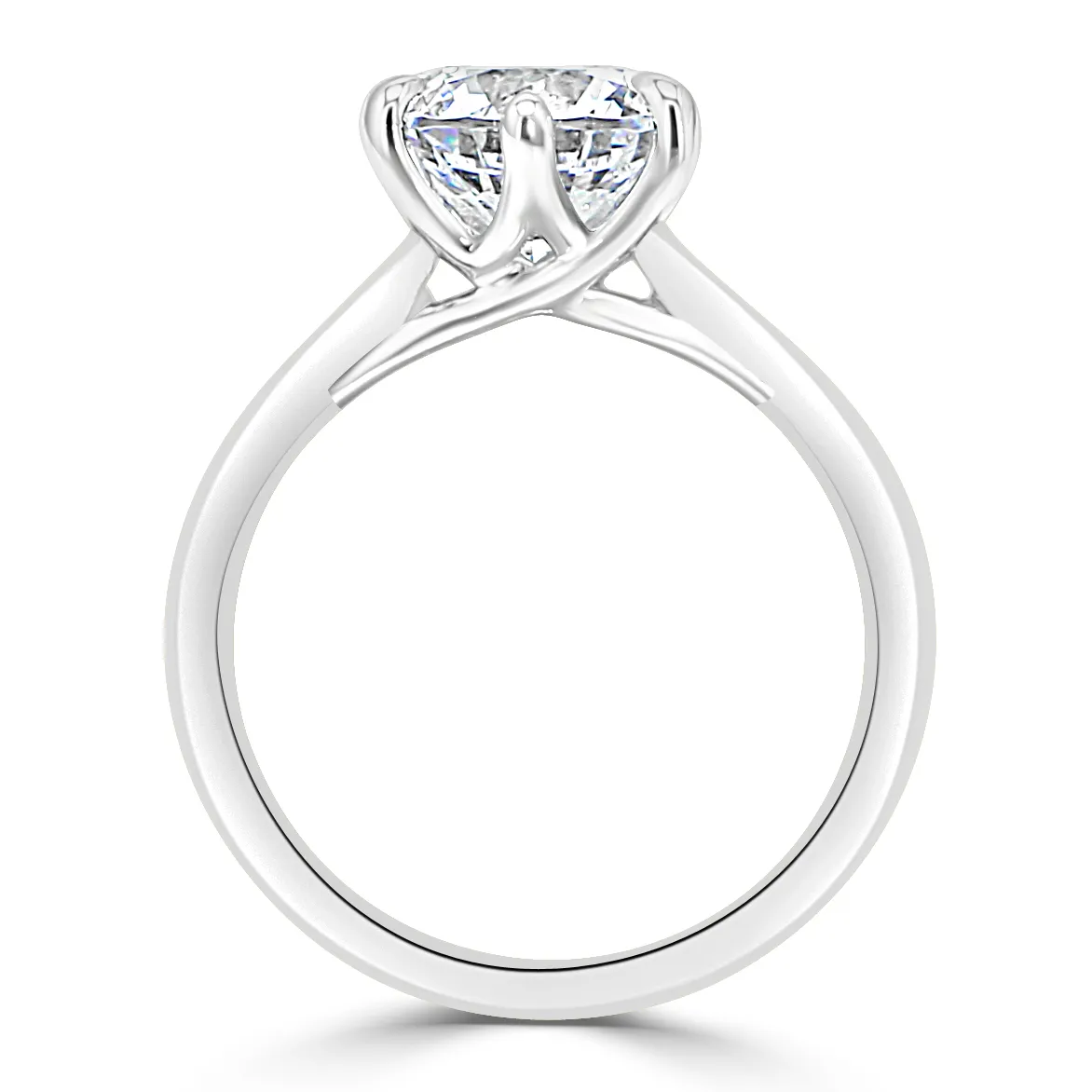 Platinum Pretty Six Prong Solitaire Engagement Ring jewelry store near me