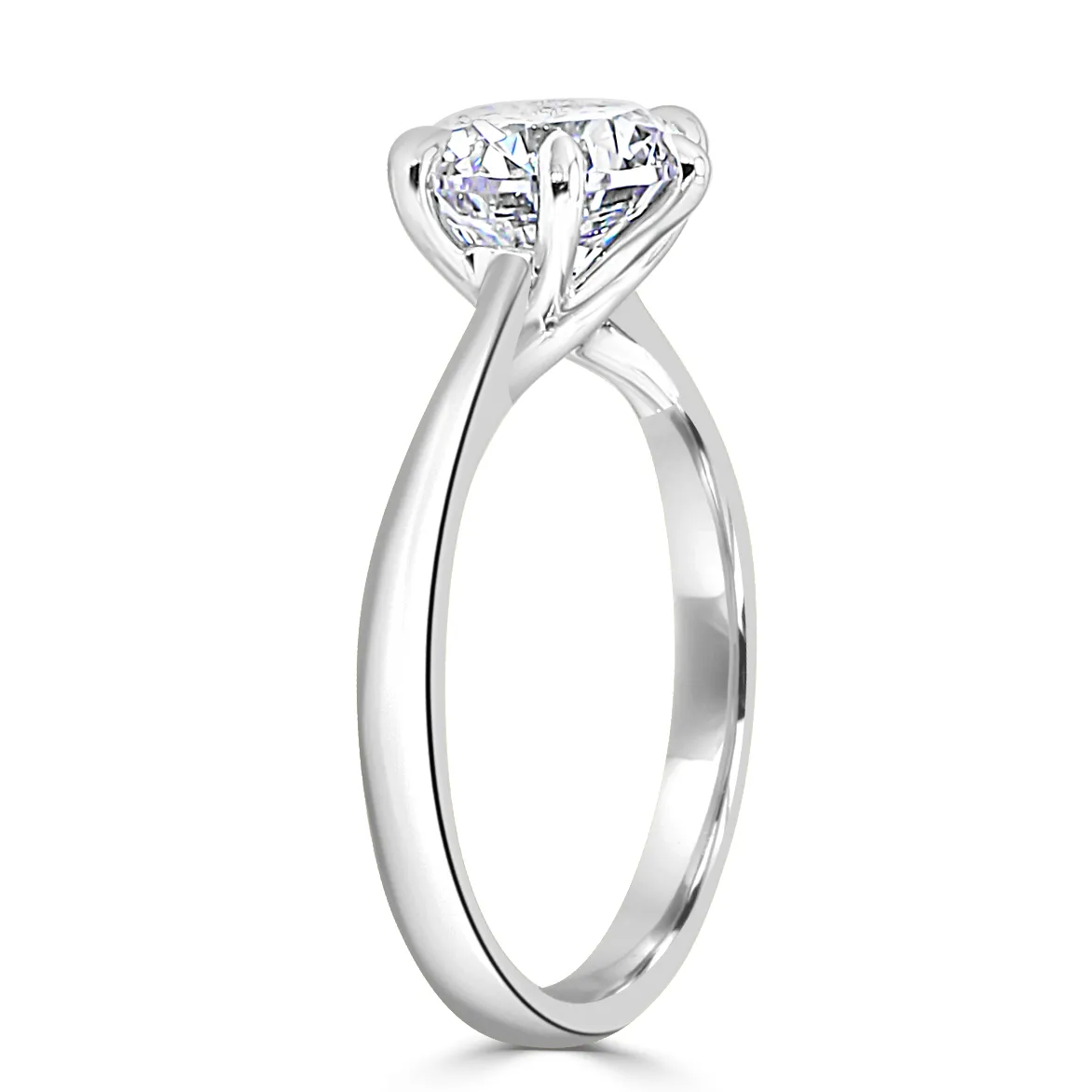 White GoldPretty Six Prong Solitaire Engagement Ring jewelry Wabash avenue
