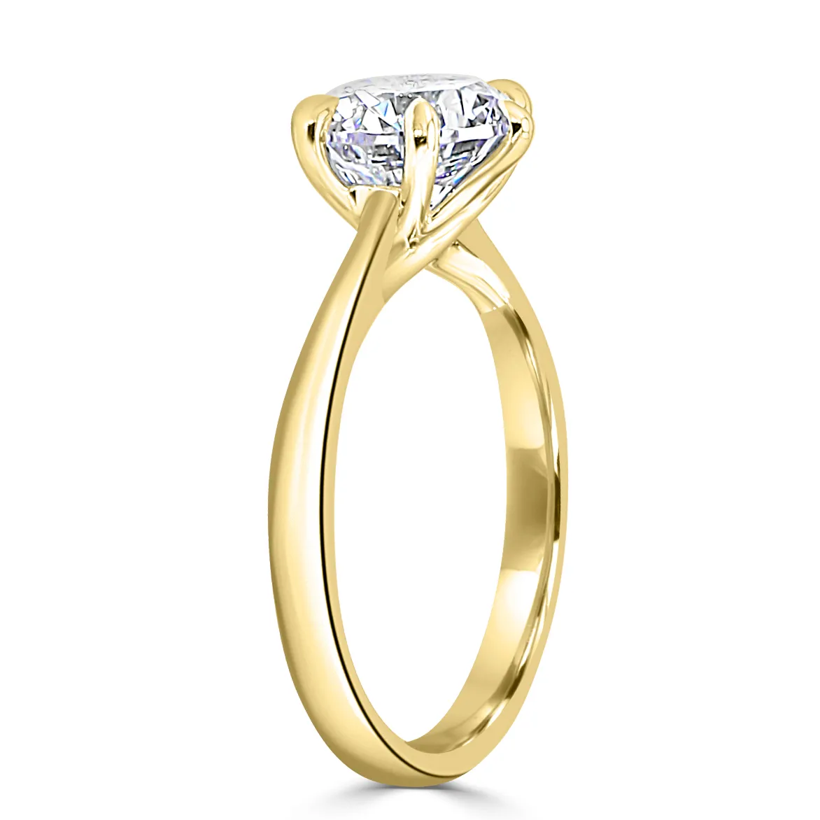 Yellow Gold Pretty Six Prong Solitaire Engagement Ring jewelry Wabash avenue