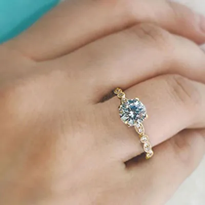 Yellow Gold Incredible Vintage Inspired Milgrain Edged Diamond Ring jewelry online