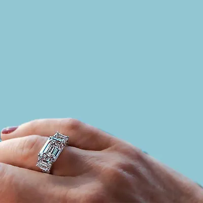 White GoldModern Classic 3 Stone Engagement Ring jewelry online