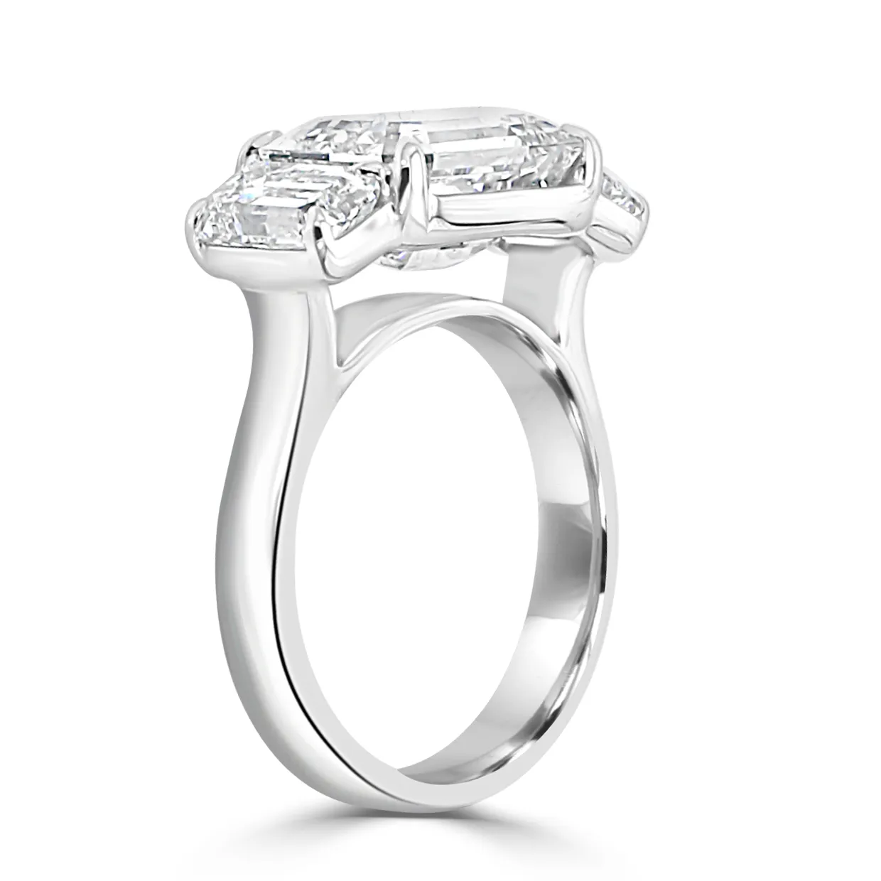 White Gold Modern Classic 3 Stone Engagement Ring jewelry Wabash avenue