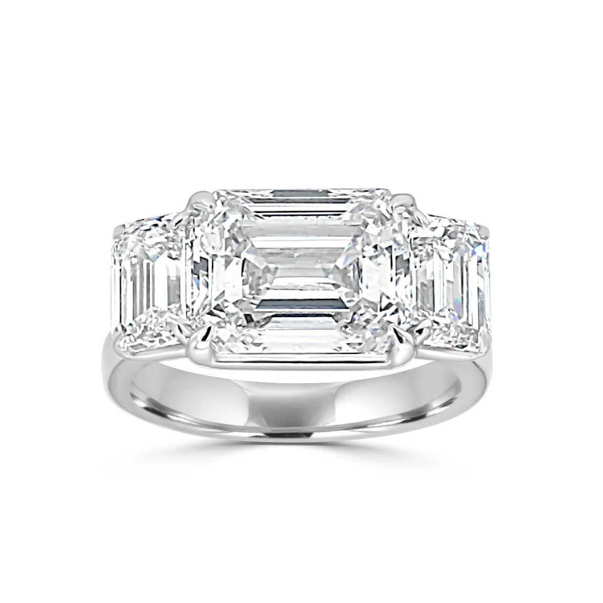 White Gold Modern Classic 3 Stone Engagement Ring