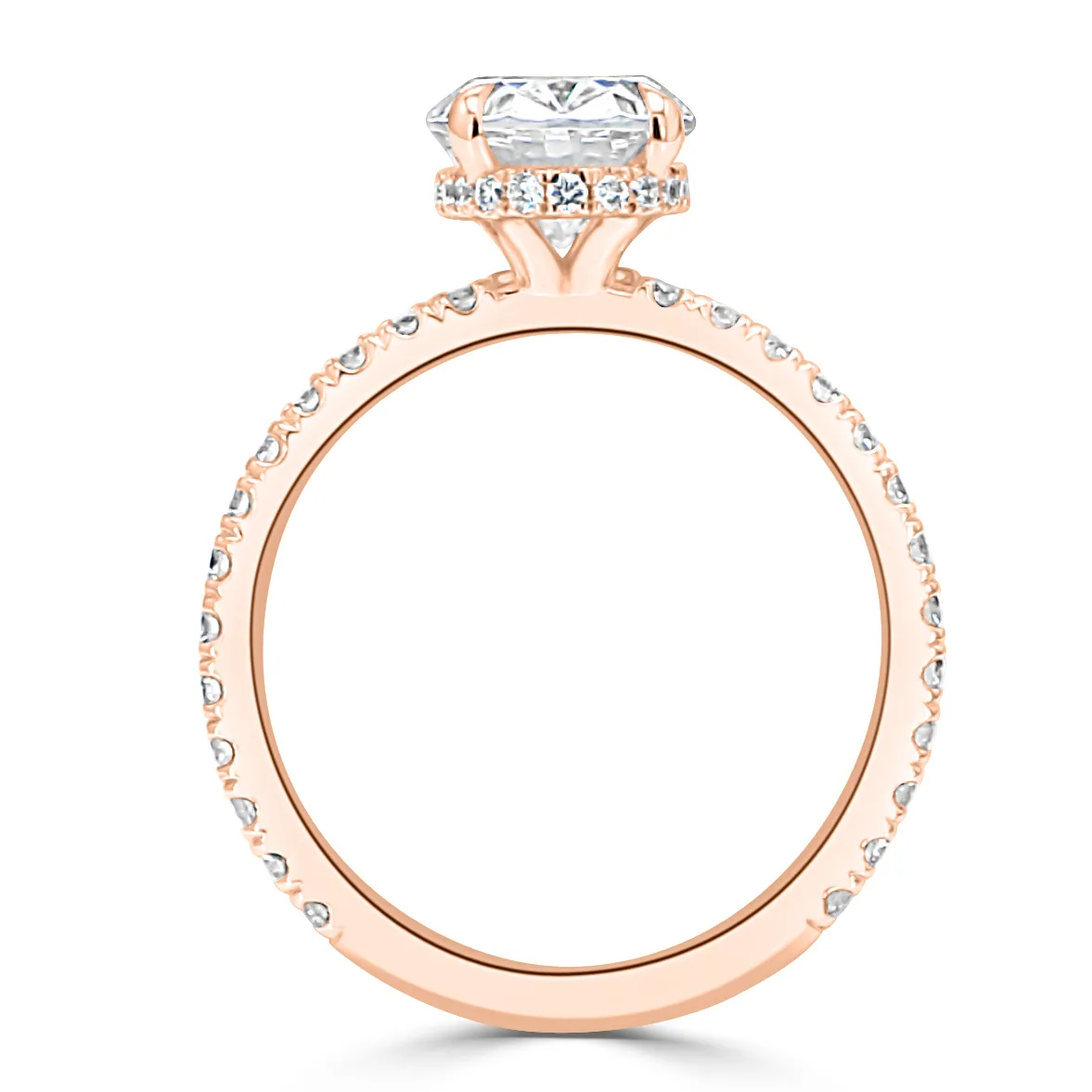 Rose Gold Chic and Timeless French Pave Hidden Halo Engagement Ring jewelry store near me