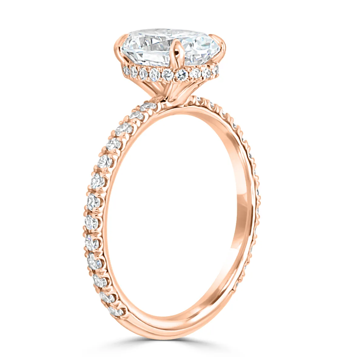 Rose Gold Chic and Timeless French Pave Hidden Halo Engagement Ring jewelry Wabash avenue