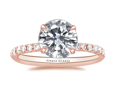 Rose Gold Chic and Timeless French Pave Hidden Halo Engagement Ring
