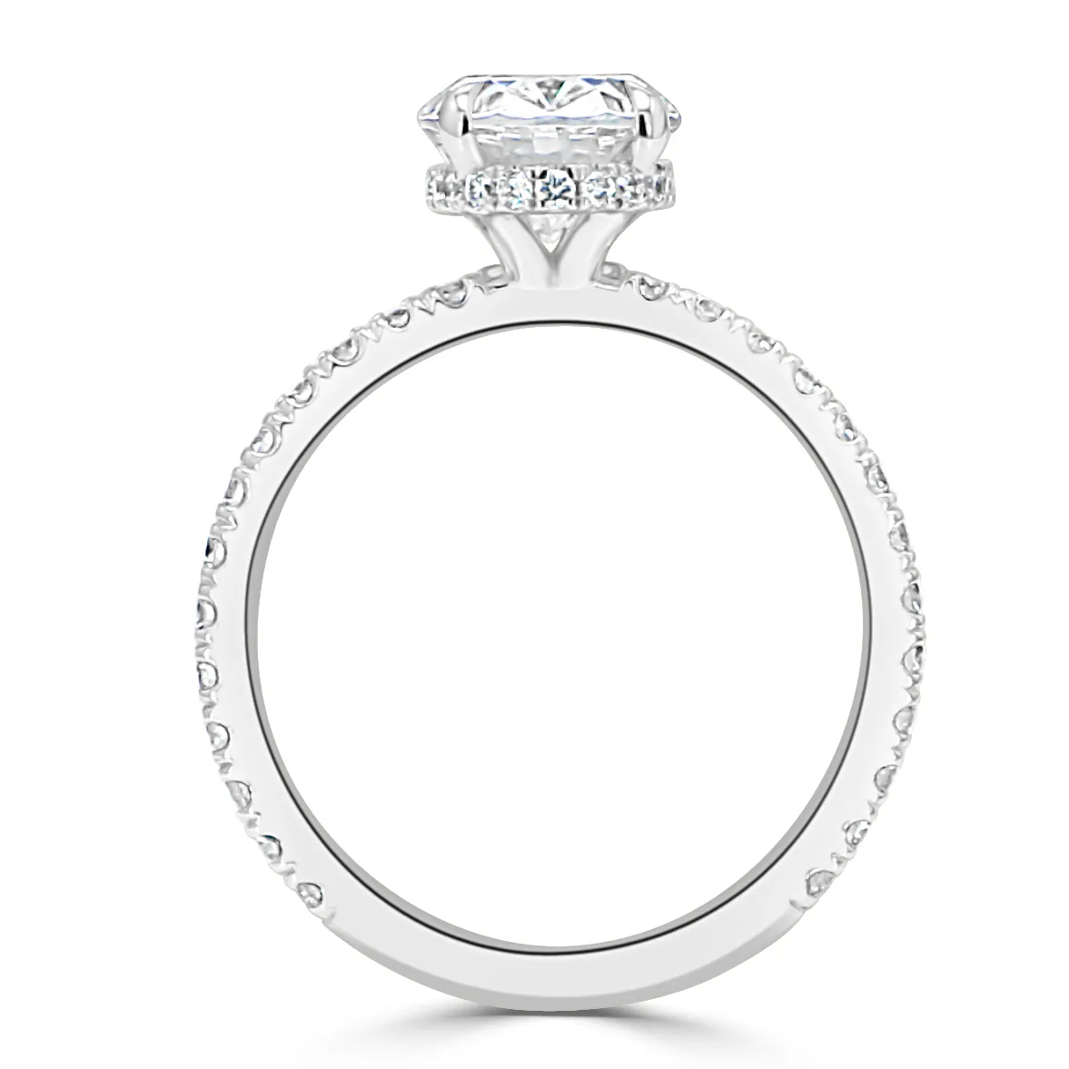 Platinum Chic and Timeless French Pave Hidden Halo Engagement Ring jewelry store near me