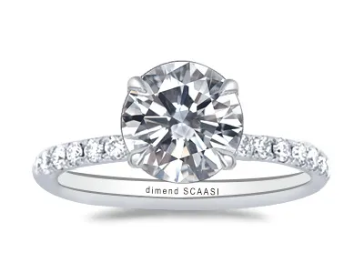 White Gold Chic and Timeless French Pave Hidden Halo Engagement Ring