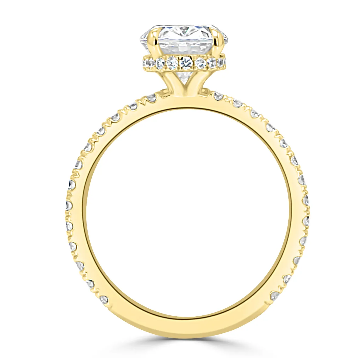 Yellow Gold Chic and Timeless French Pave Hidden Halo Engagement Ring jewelry store near me