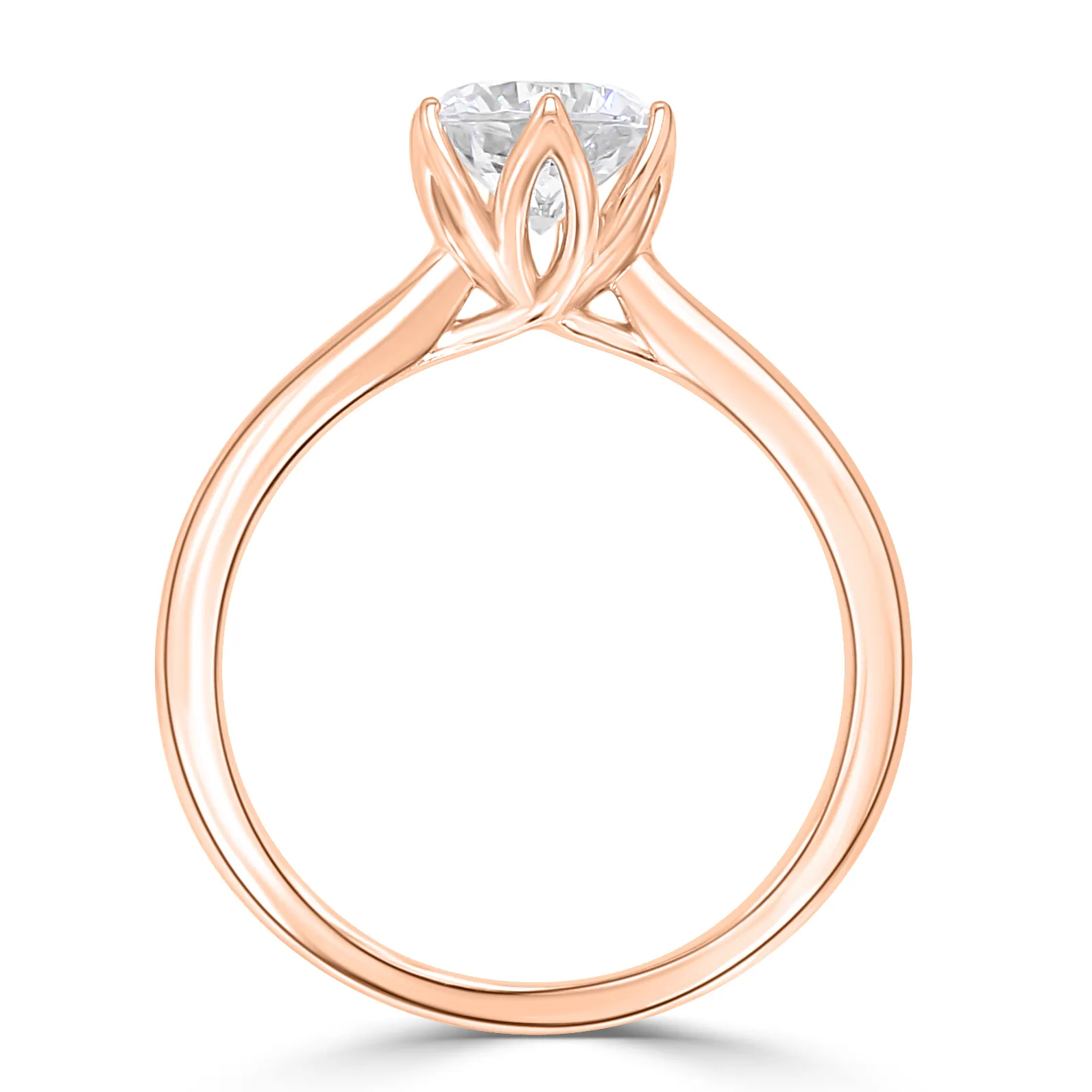 Rose Gold Graceful Floral Inspired Solitaire Diamond Ring jewelry store near me