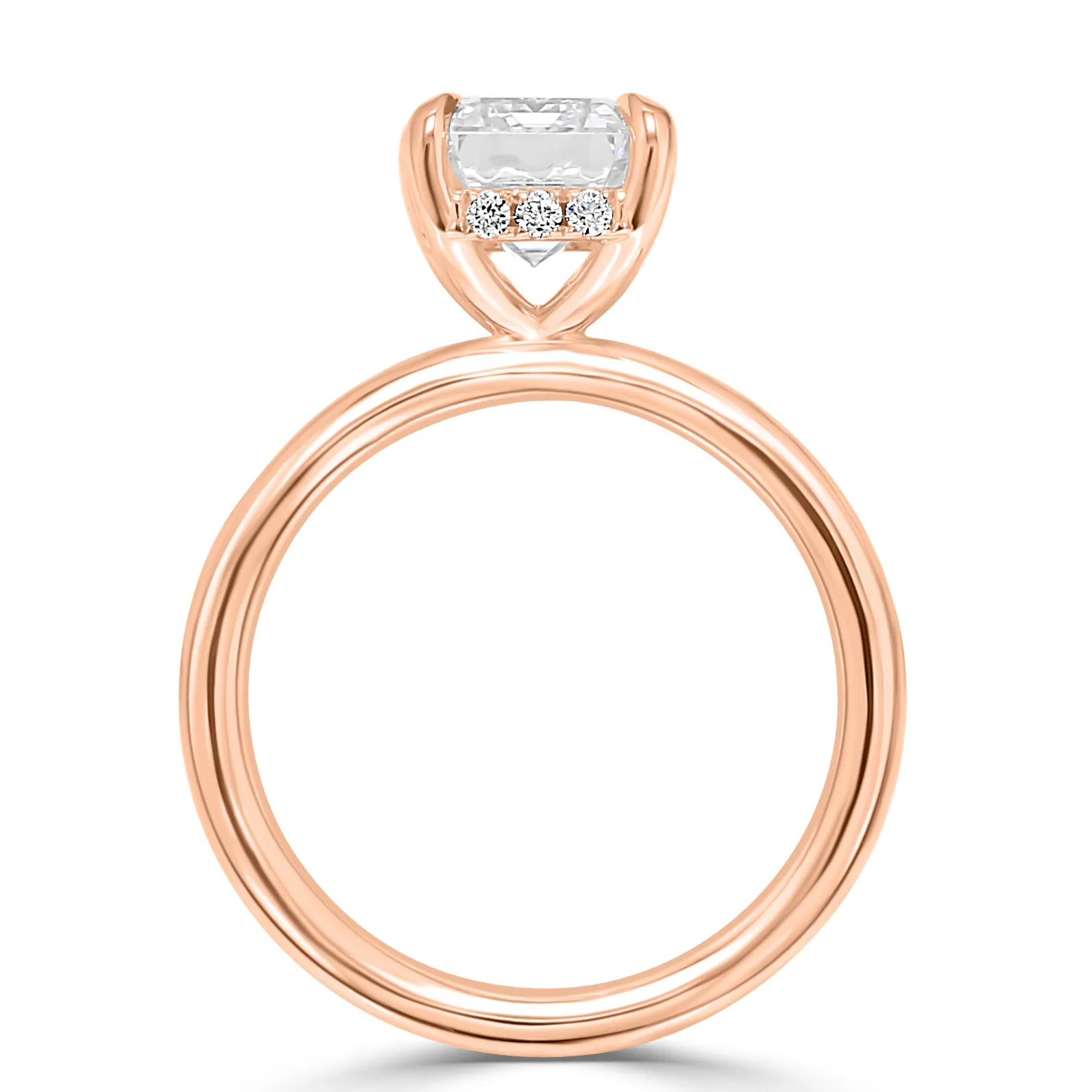 Rose Gold Modern Yet Classic Hidden Accent Engagement Ring jewelry store near me