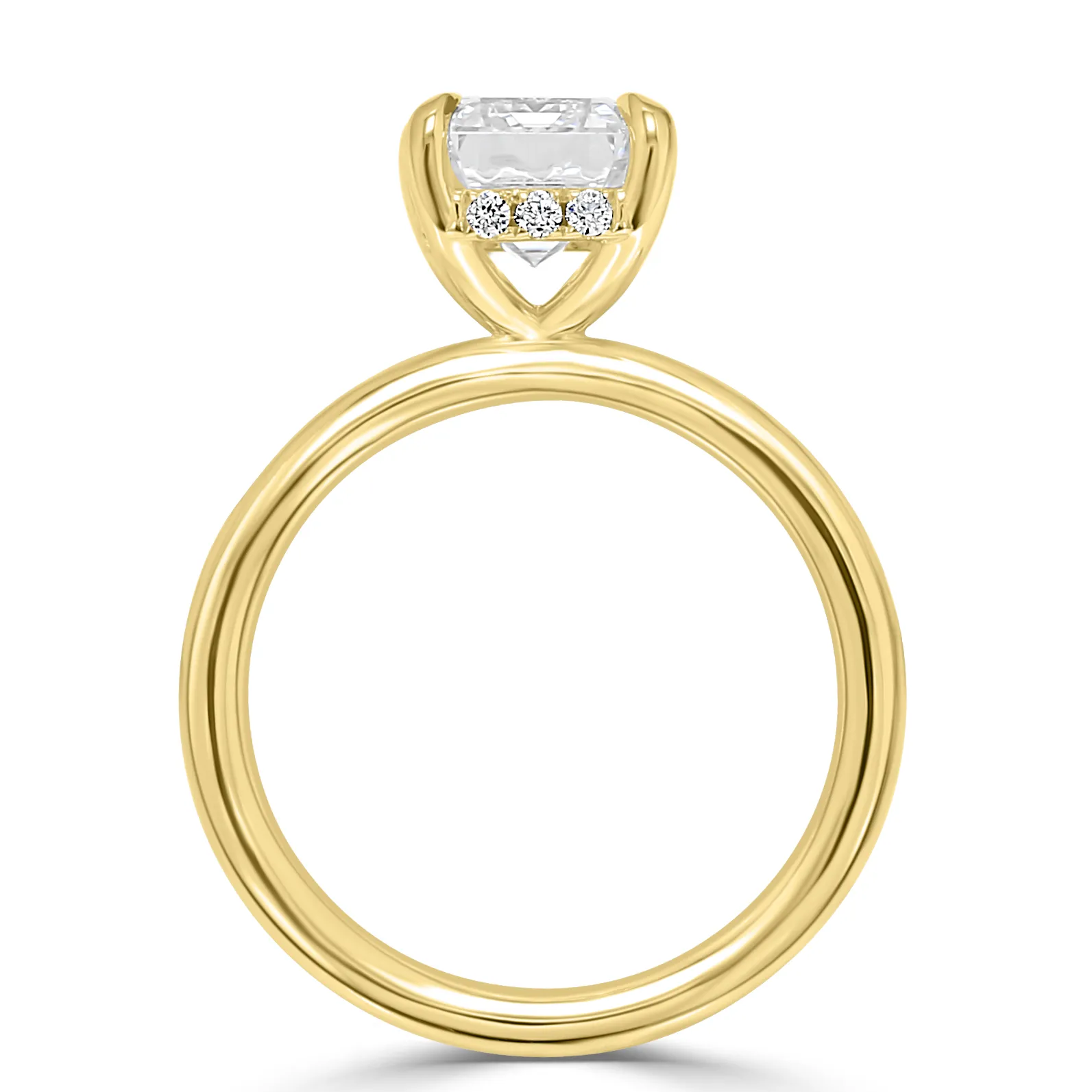 Yellow Gold Modern Yet Classic Hidden Accent Engagement Ring jewelry store near me