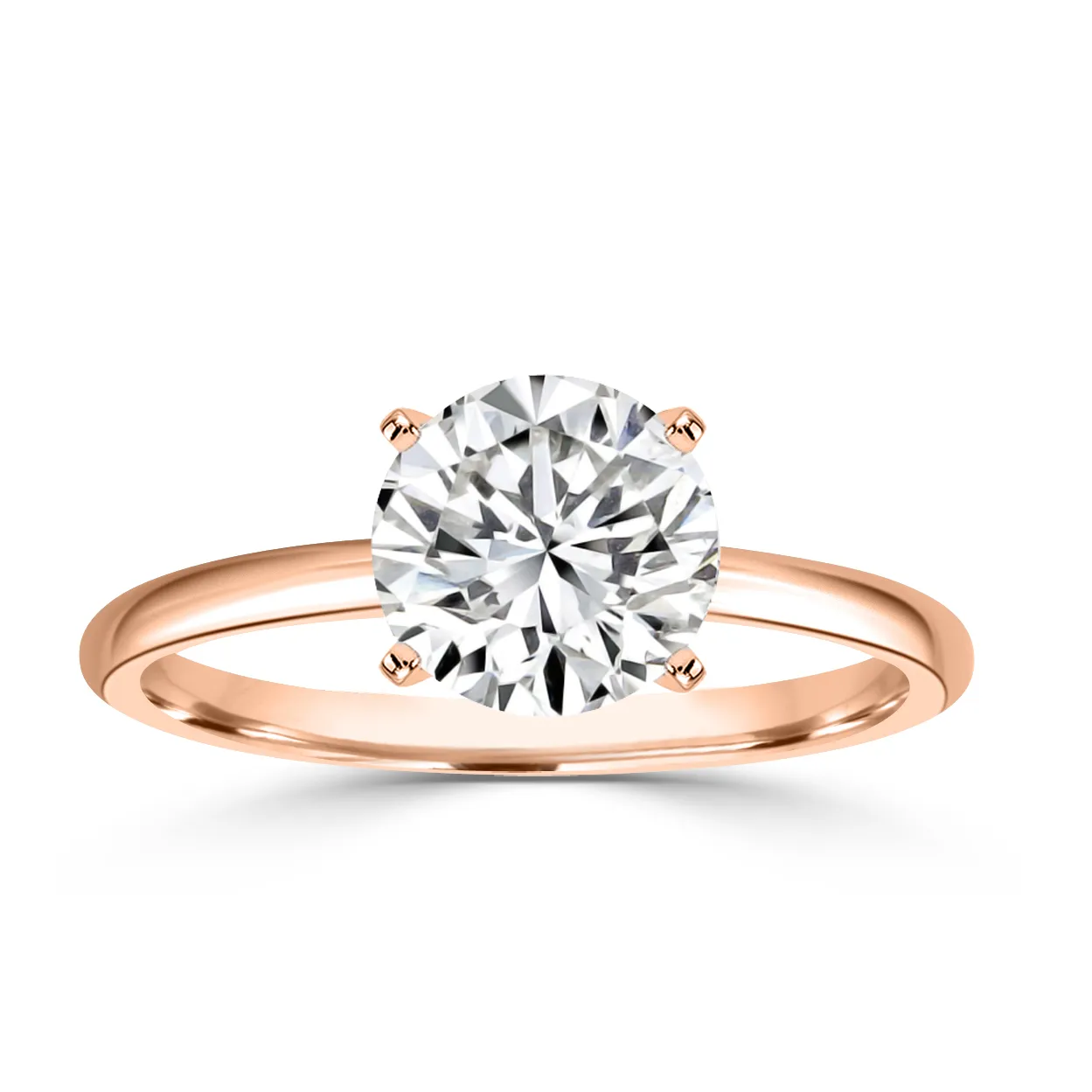 Rose Gold Modern Yet Classic Hidden Accent Engagement Ring