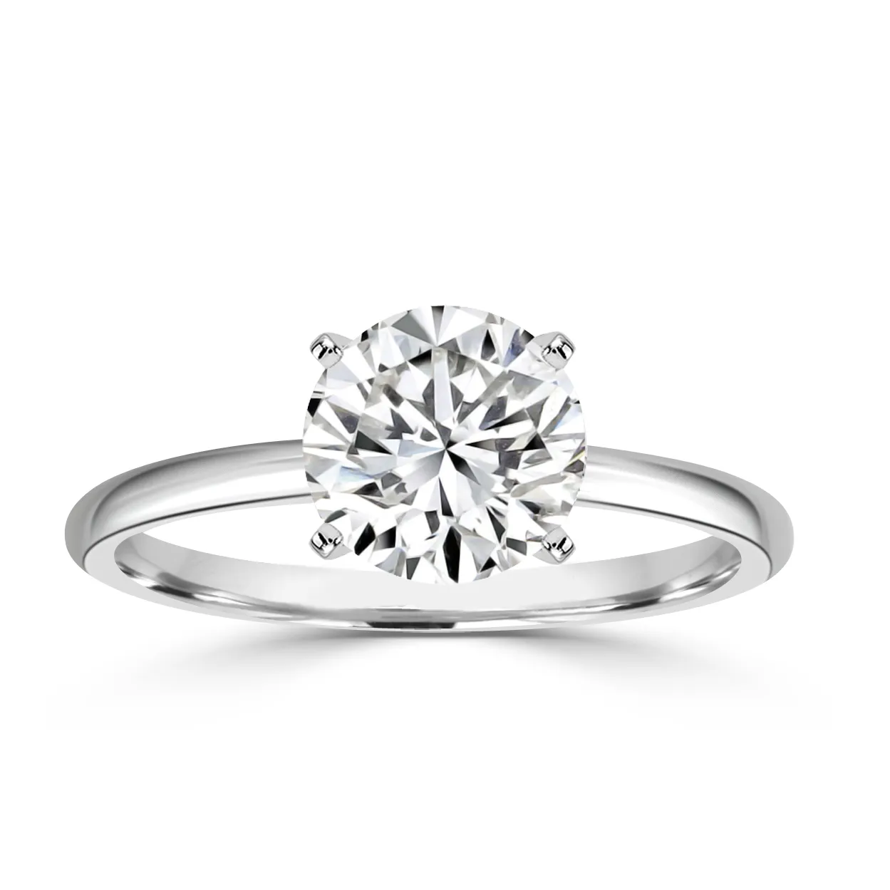 Platinum Modern Yet Classic Hidden Accent Engagement Ring