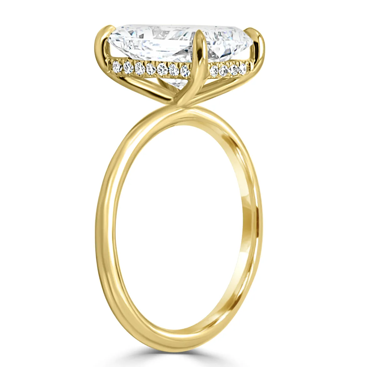 Yellow Gold Modern Yet Classic Hidden Accent Engagement Ring jewelry Wabash avenue