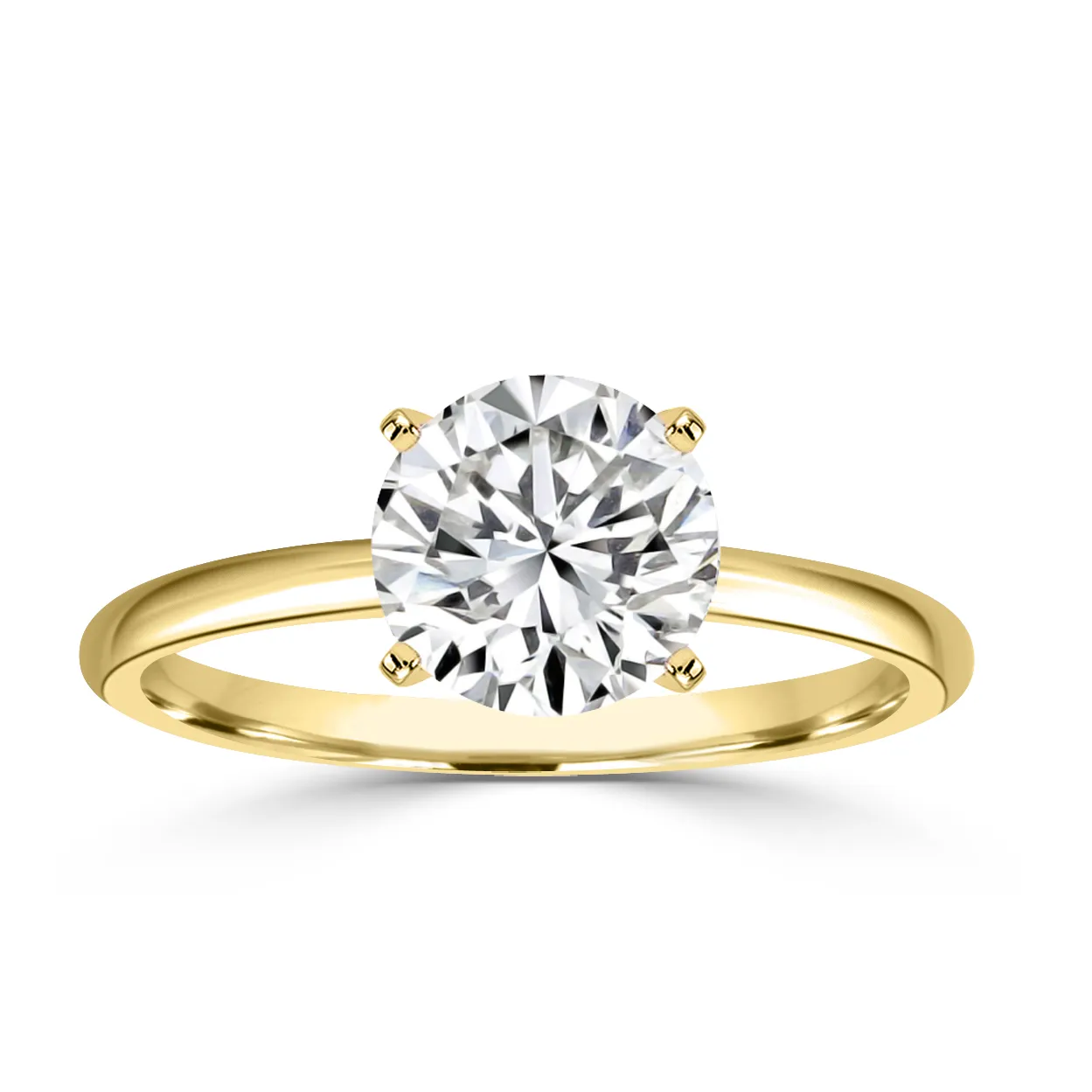 Yellow Gold Modern Yet Classic Hidden Accent Engagement Ring