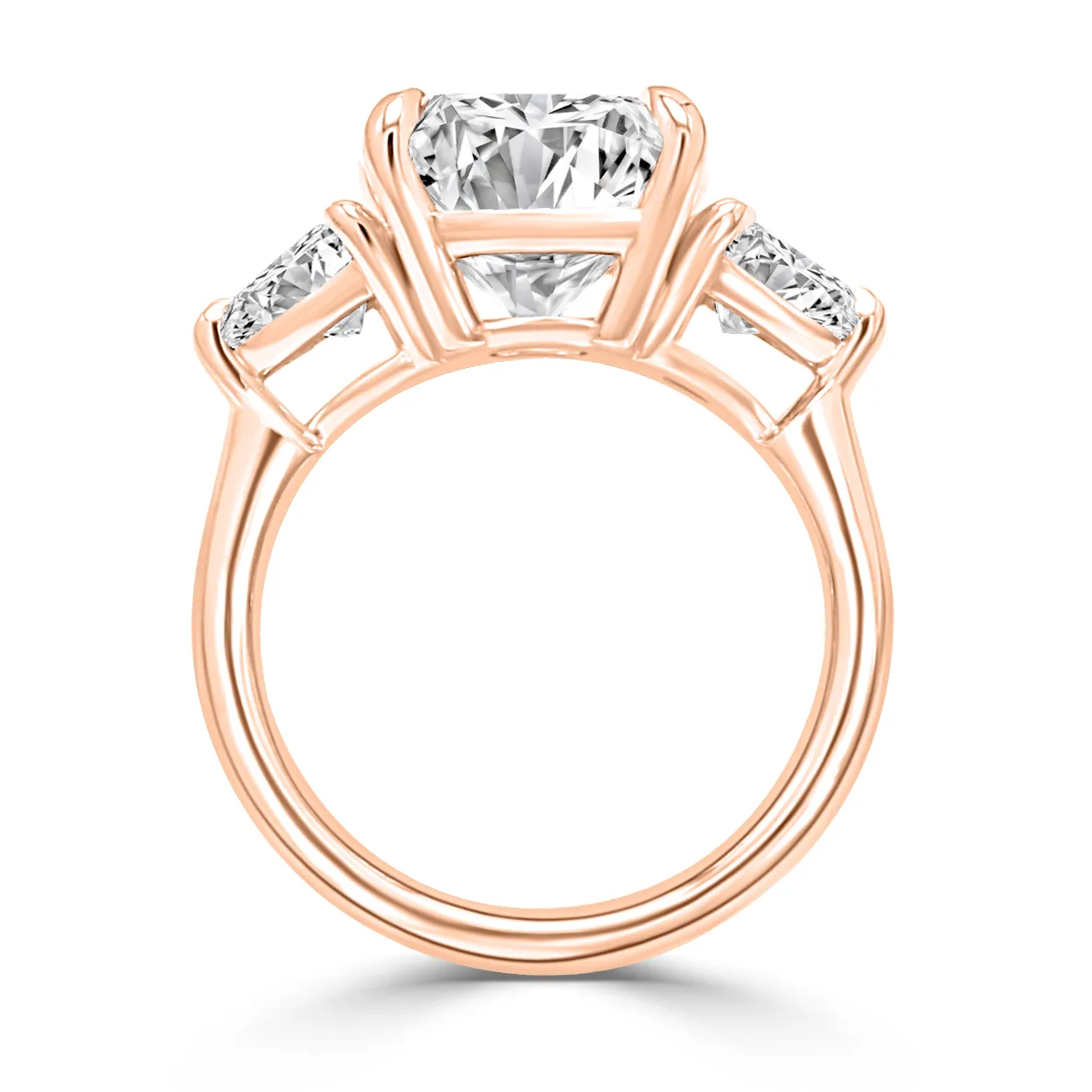 Rose Gold Impressive And Stunning Three Stone Engagement Ring jewelry store near me